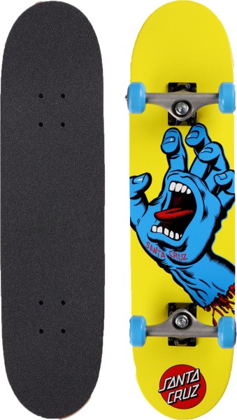 Screaming Hand Mini 7,75-Santa Cruz-Yellow-Complete Skateboard