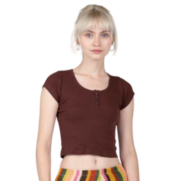 24 Colours - T-Shirt - brown - Fashion Top