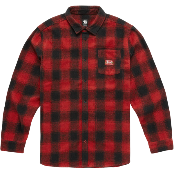Etnies - INDEPENDENT FLANNEL - RED - Langarmhemd