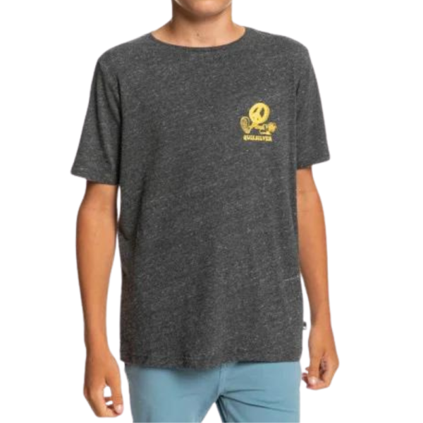 QUIKSILVER Kinder T-Shirt - NEW WORLD SS YTH - CHARCOAL HEATHER - T-Shirt