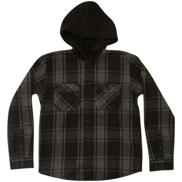Ruckus Ed Hooded Flannel - DC - black/dark shadow - Langarmhemd