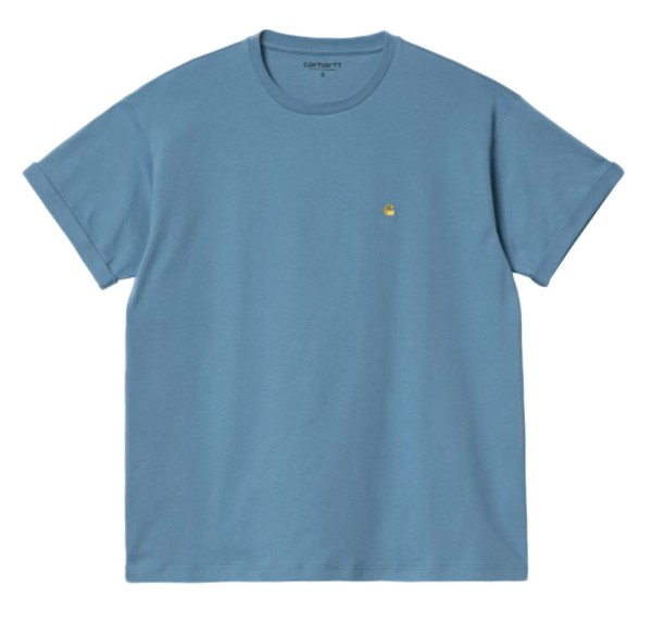 W S/S Chase T-Shirt - ICE WATER/GOLD