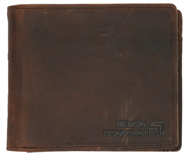 Benothing Bifold - Benon Conform - Dark Brown Vintage - Ledergeldtasche