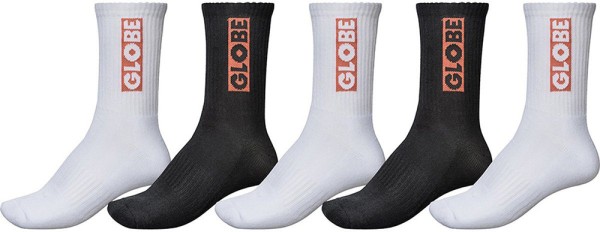 Bar Crew Sock 5 Pack - Globe - ASSORTED - Socken