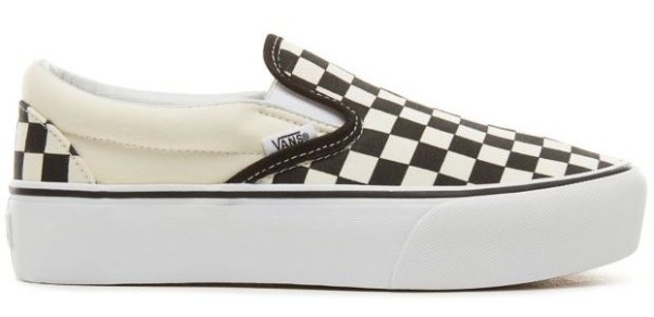 CHECKERBOARD CLASSIC SLIP-ON PLATEAUSCHUHE - Vans - blk&whtcheckerboard - Sneakers