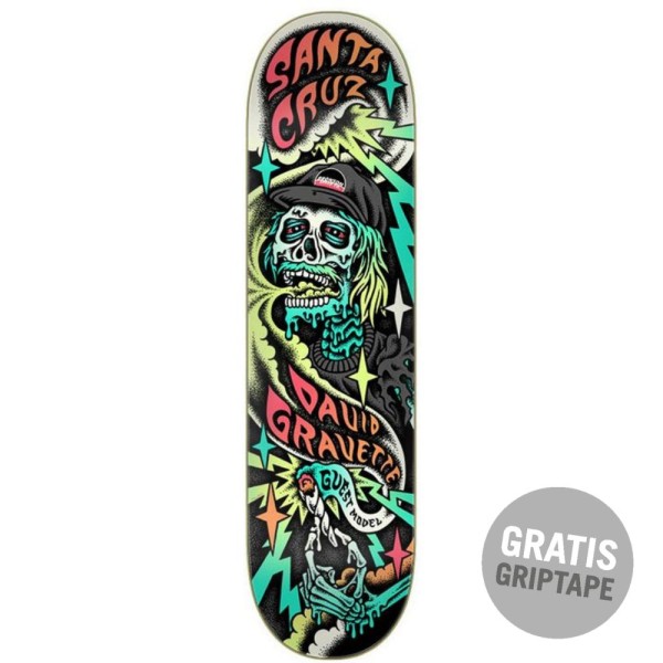 Santa Cruz - Gravette Hippie Skull - Multicolored - Skatedeck